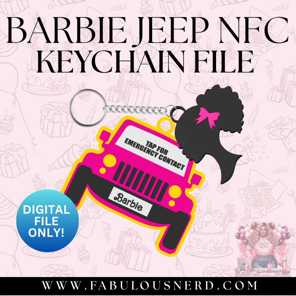 Barbie Jeep NFC Tag Keychain (Digital File Only)