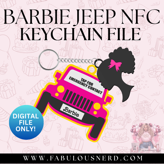 Barbie Jeep NFC Tag Keychain (Digital File Only)