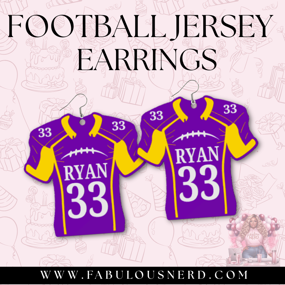 Football Jersey Earrings (3D Printed)