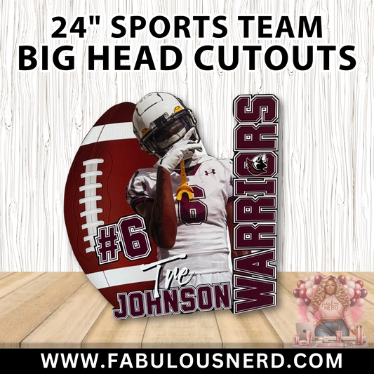 Custom Sports Team Big Head Cutouts (24" Size)