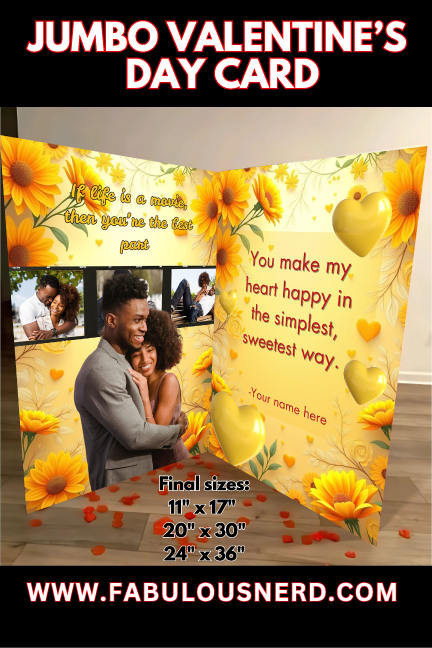 "Sunflower Love" Jumbo Valentine's Day Card