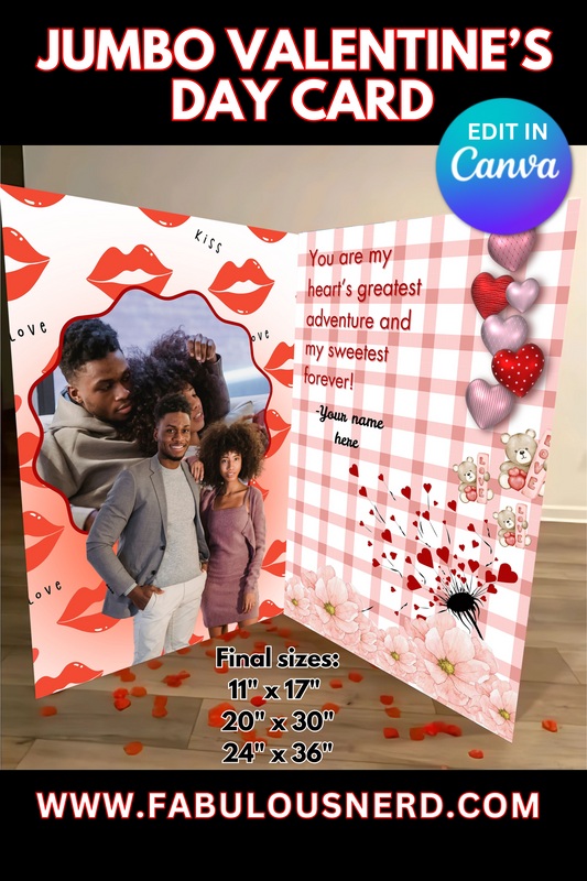 "Love More" Jumbo Valentine's Day Card - Digital File Only