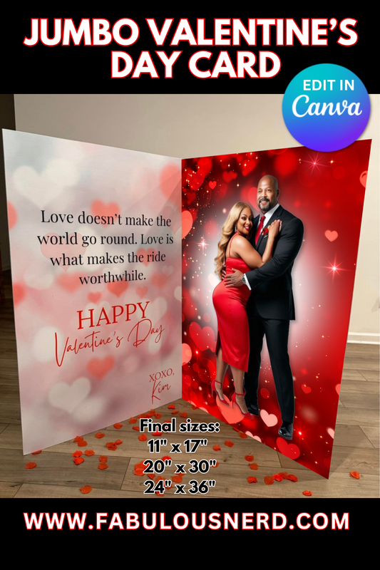 "Lost In Love" Jumbo Valentine's Day Card - Digital File Only