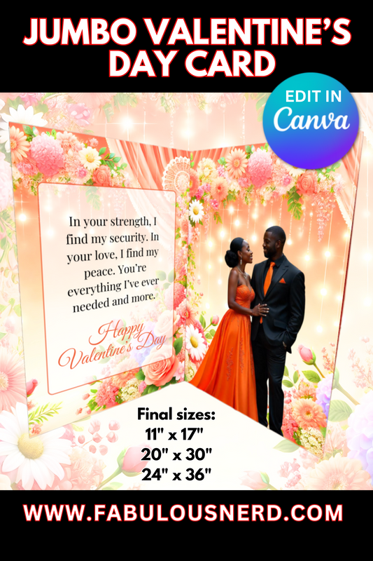 "Love In Every Shade of Orange" Jumbo Valentine's Day Card - Digital File Only