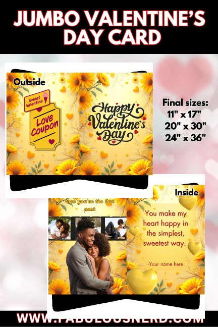 "Sunflower Love" Jumbo Valentine's Day Card