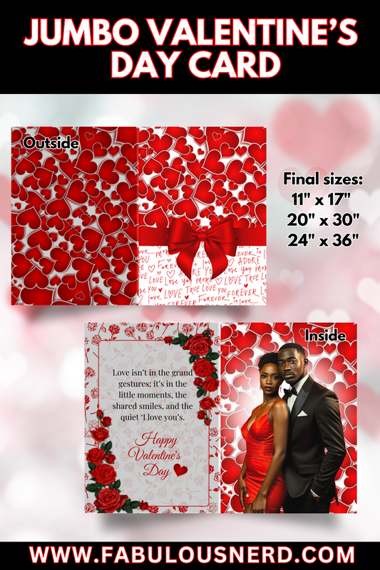 "Glam Before the Aisle" Jumbo Valentine's Day Card - Digital File Only