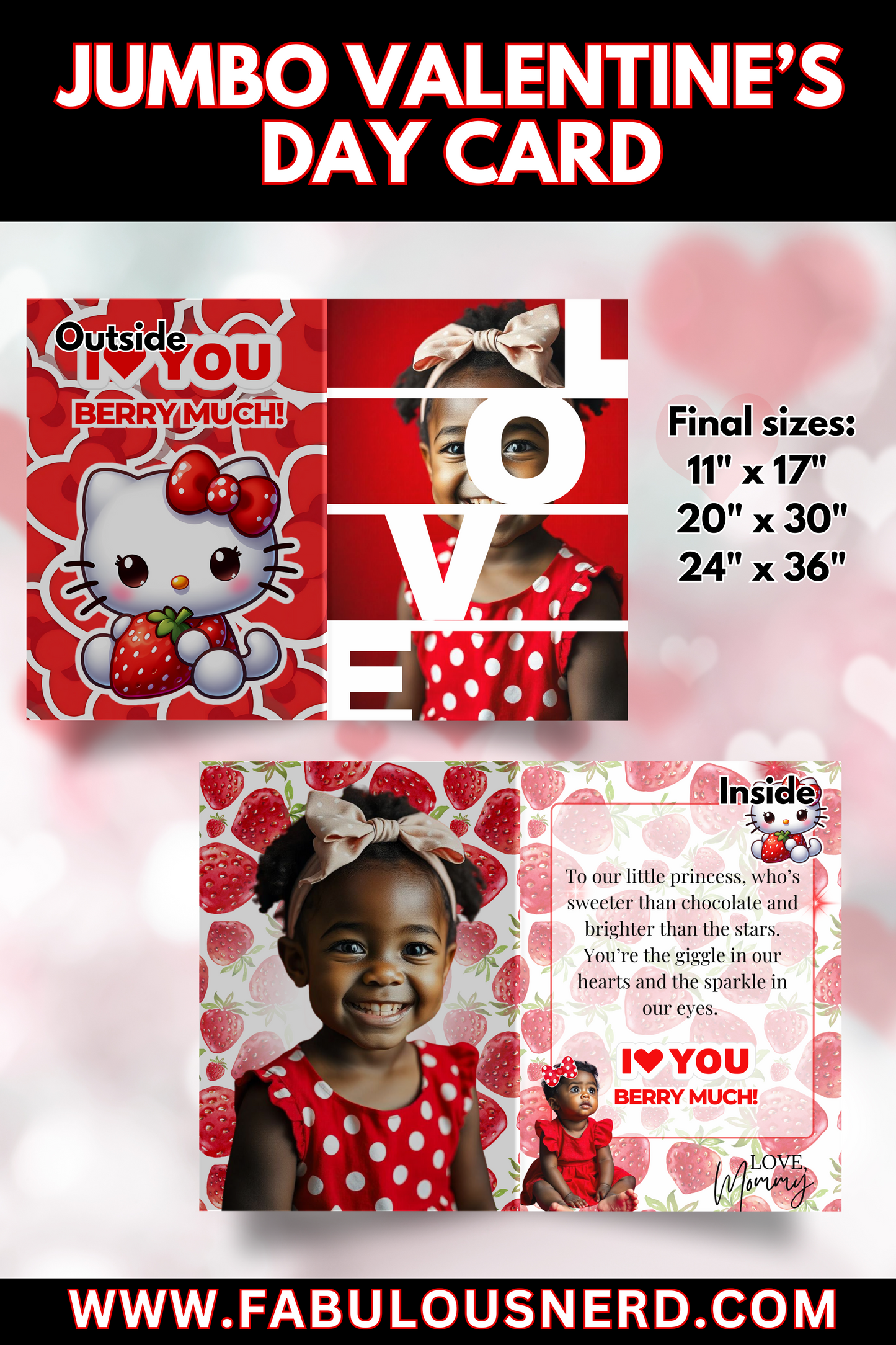 "I Love You Berry Much" Jumbo Valentine's Day Card - Digital File Only