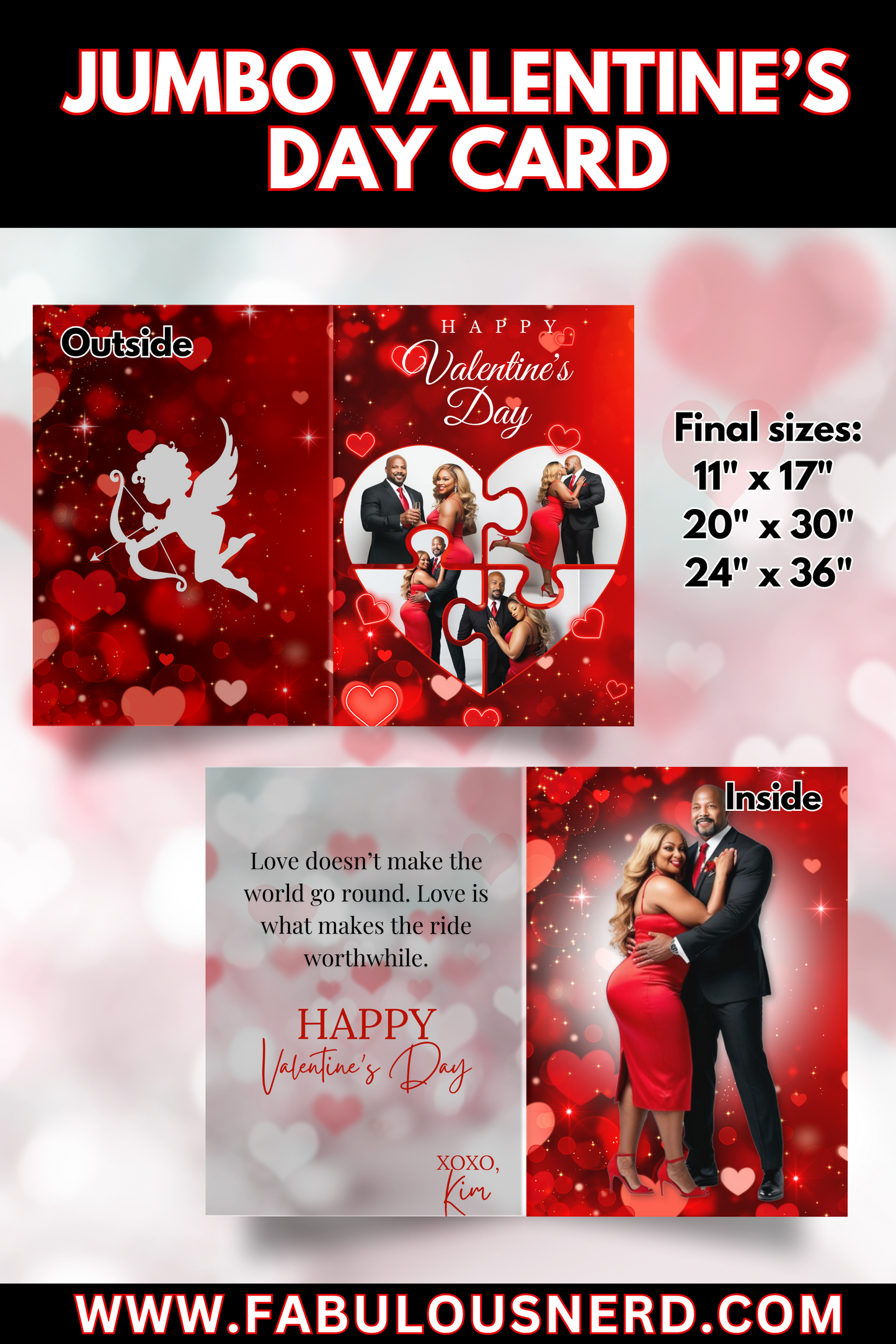 "Lost In Love" Jumbo Valentine's Day Card - Digital File Only