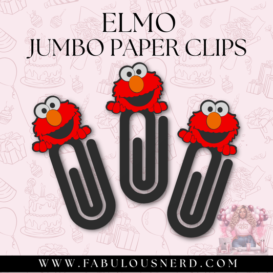 Elmo Jumbo Paper Clips - Set of 3 (3D Printed)