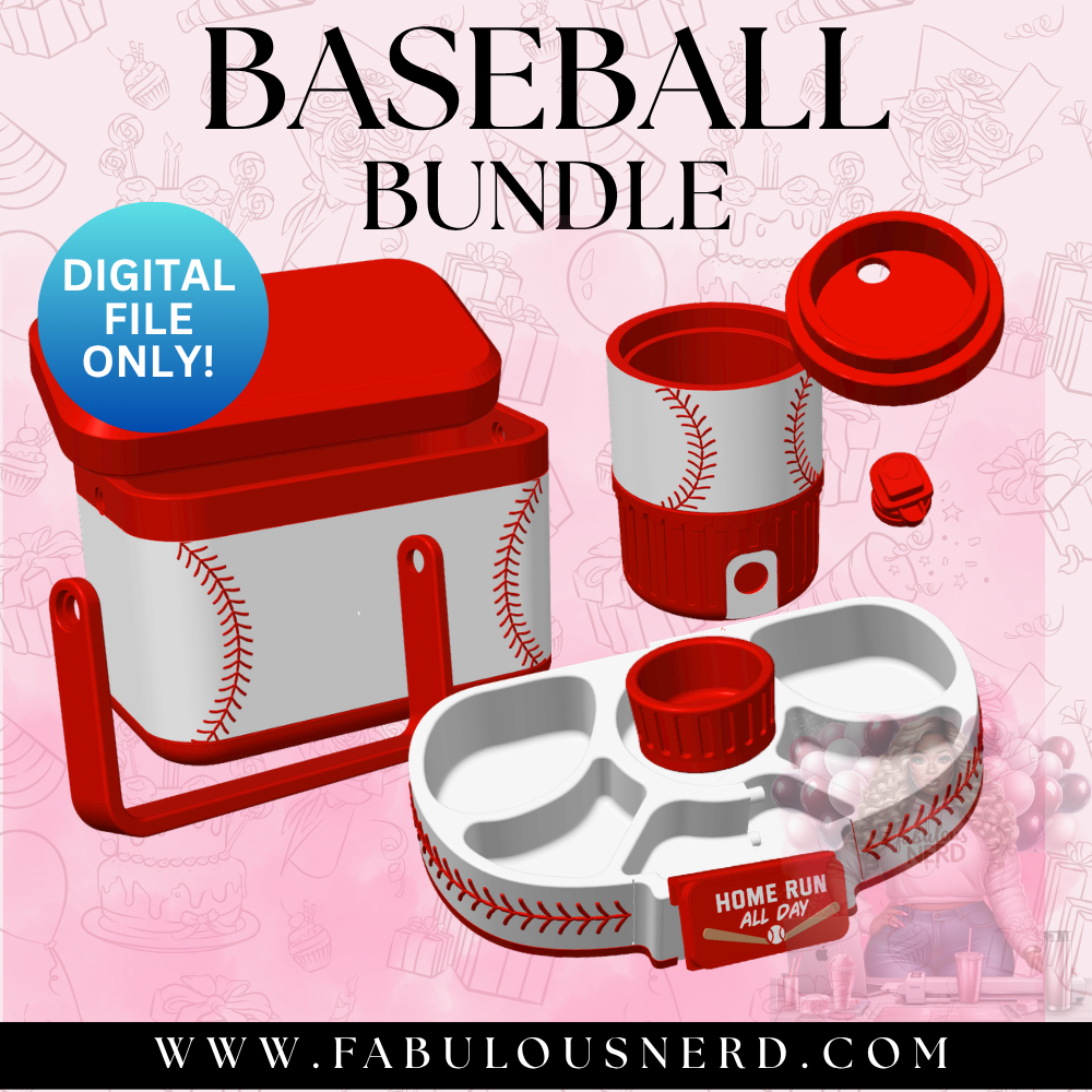 Baseball Cooler, Can Cooler & Snack Tray Bundle (Digital File Only)