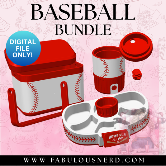 Baseball Cooler, Can Cooler & Snack Tray Bundle (Digital File Only)