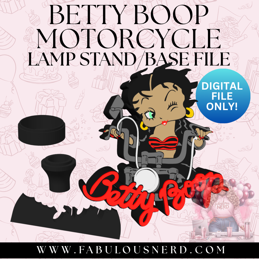 Betty Boop Motorcycle  Lamp Base (Digital File Only)