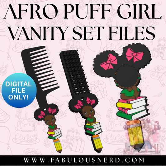Afro Puff Girl Vanity Set (Digital File Only)