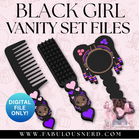 Black Girl Vanity Set (Digital File Only)