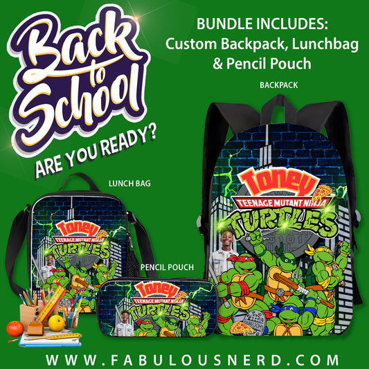 Ninja Turtles Custom Back-To-School Bundle (Backpack, Pencil Pouch or Lunch Bag)