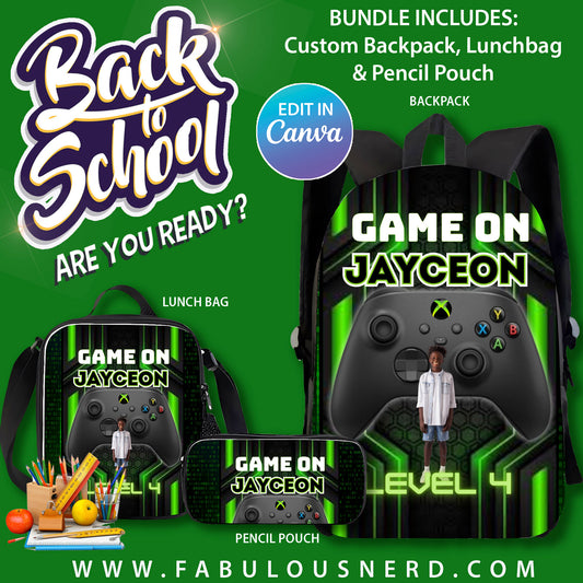 "Game On" Video Game Custom Back-To-School Bundle Design