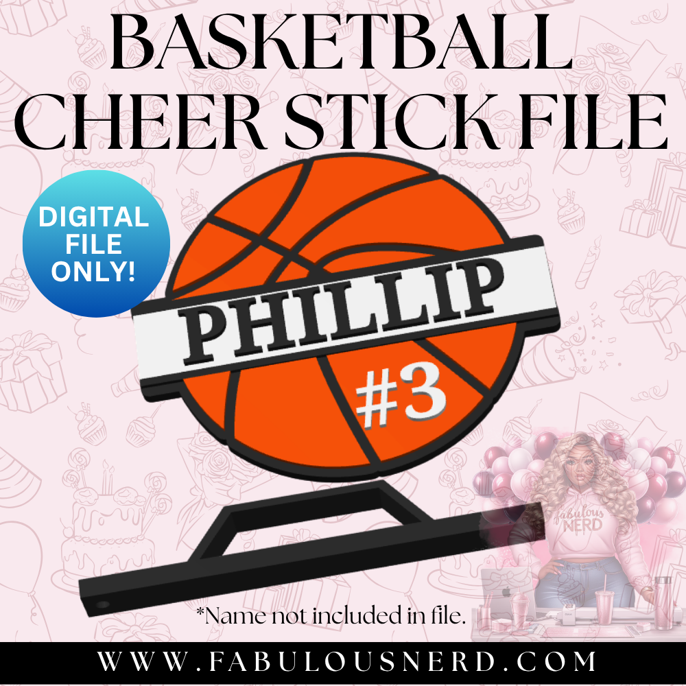 Basketball Cheer Stick with Handle (Digital File Only)
