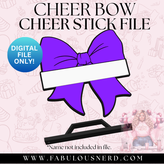 Cheer Bow Cheer Stick with Handle (Digital File Only)