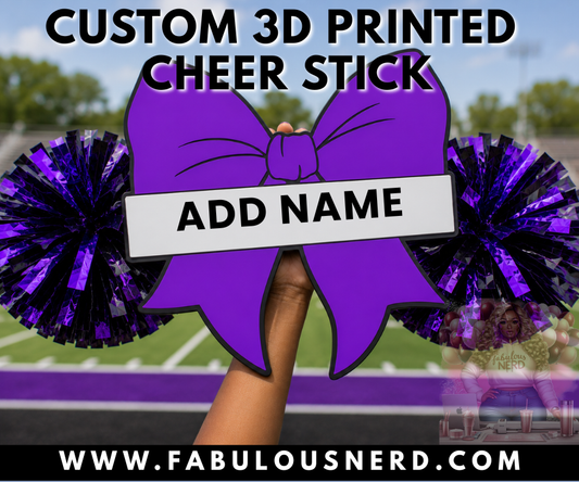 Custom 3D Cheer Bow Cheer Stick with Pom Poms