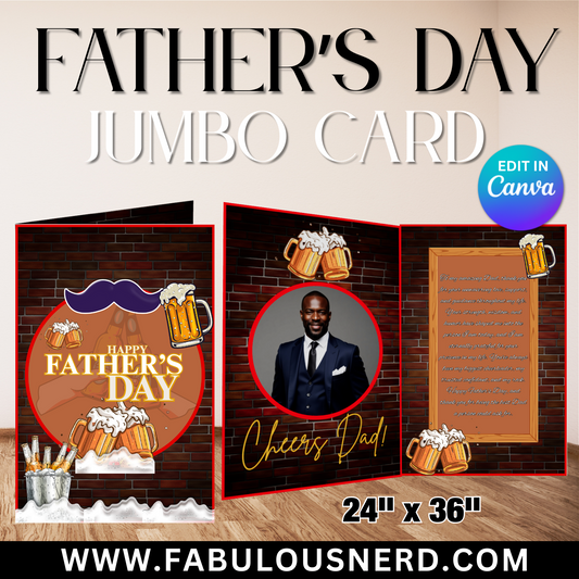 Cheers Up! Dad Father's Day Jumbo Card - Digital File Only