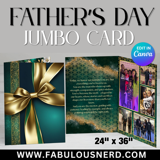 Covered by Grace, Guided by Dad Father's Day Jumbo Card - Digital File Only