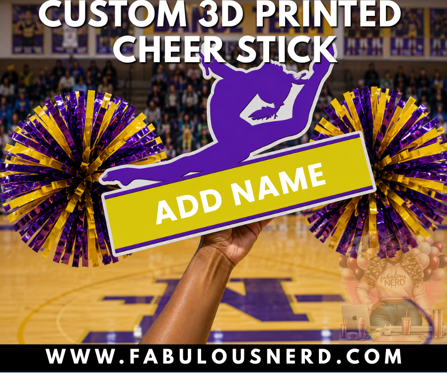 Custom 3D Dance Team Cheer Stick with Pom Poms