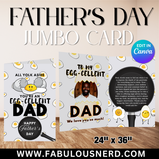 Egg cellent Dad - Father's Day Jumbo Card - Digital File Only