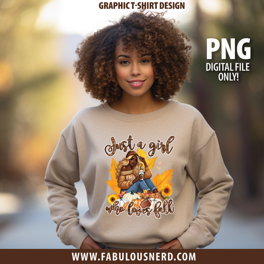 Just A Gril Who Loves Fall Design Bundle (PNG Only)