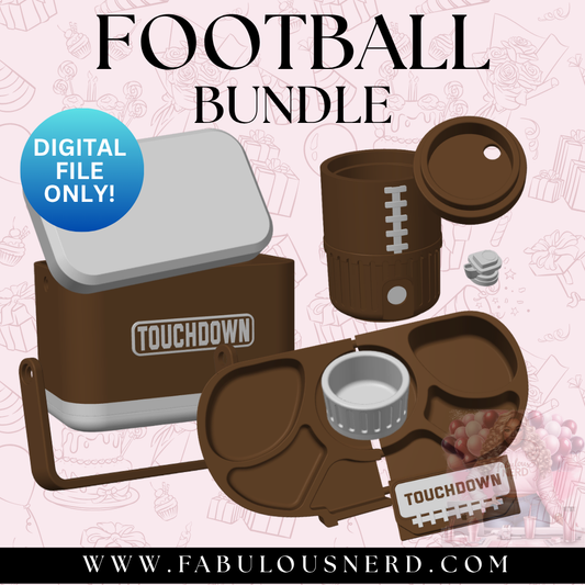 Football Cooler, Can Cooler & Snack Tray Bundle (Digital File Only)