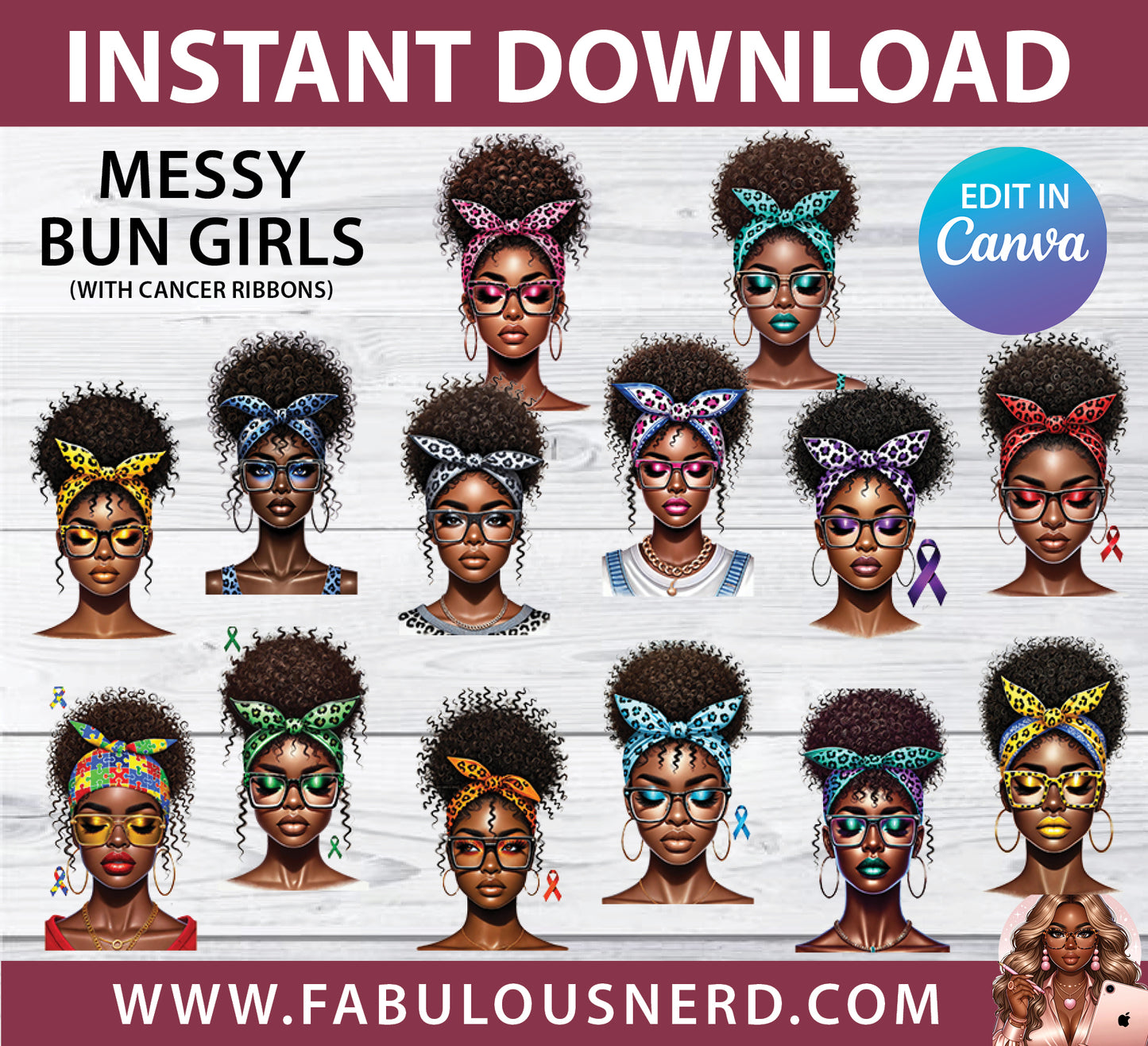 Messy Bun Girls Bundle (Full Face)