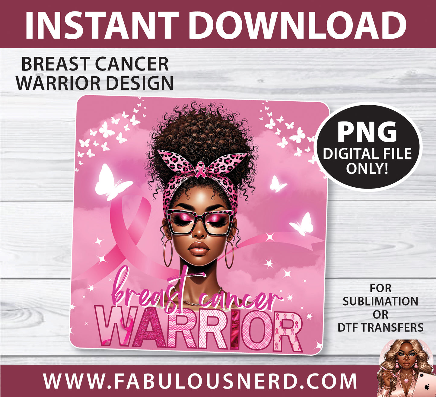 Breast Cancer Warrior Design (PNG Only)