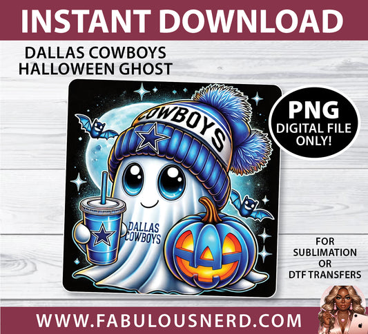 Dallas Cowboys Halloween Ghost Design (PNG Only)