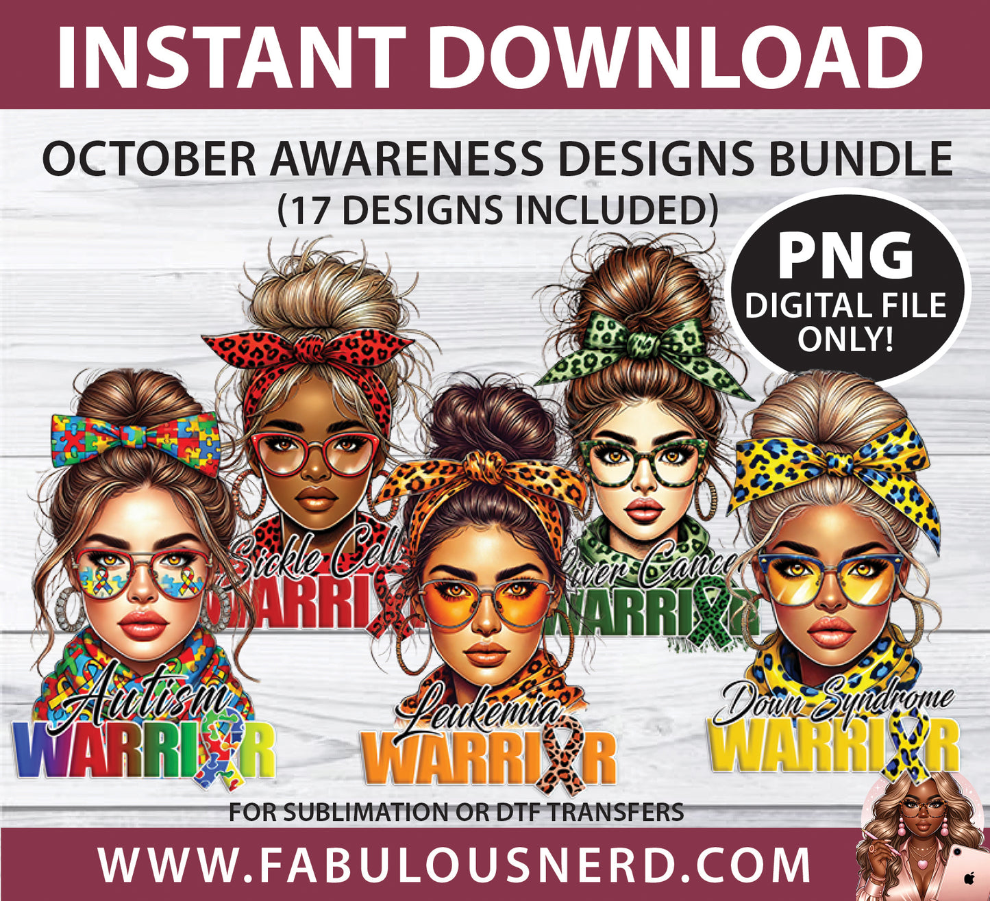 October Awareness Bows Bundle (PNG Only)