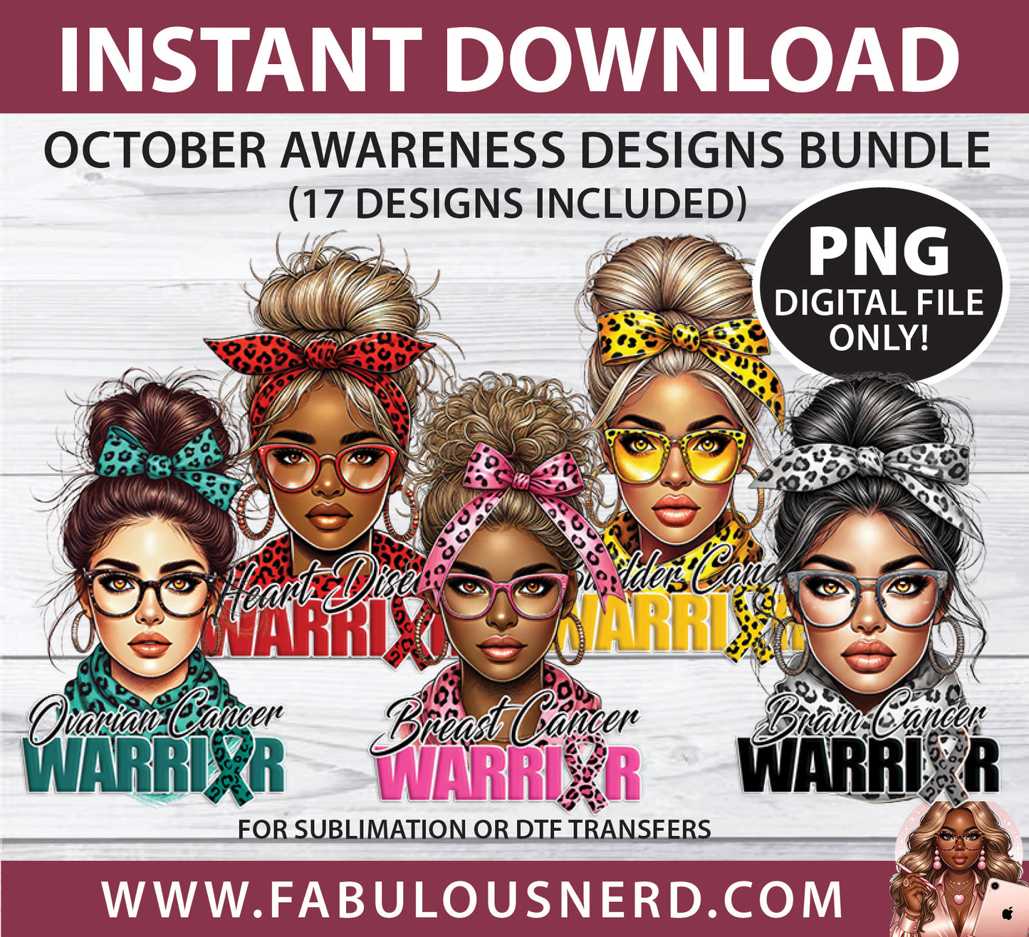 October Awareness Bows Bundle (PNG Only)