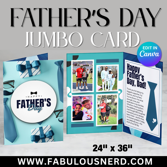 For the Love of Dad - Father's Day Jumbo Card - Digital File Only