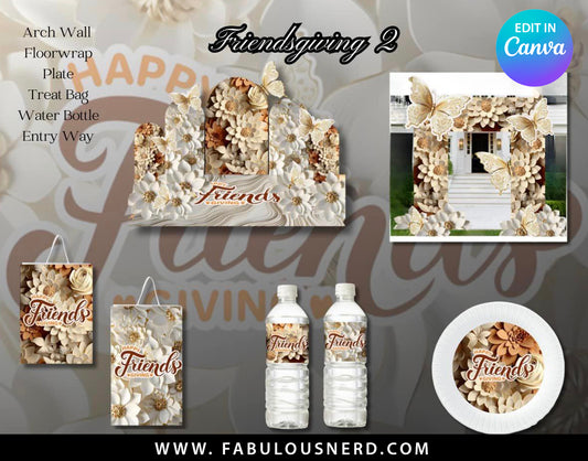 Floral Friendsgiving Room Transformation Bundle, Party Decor Bundle