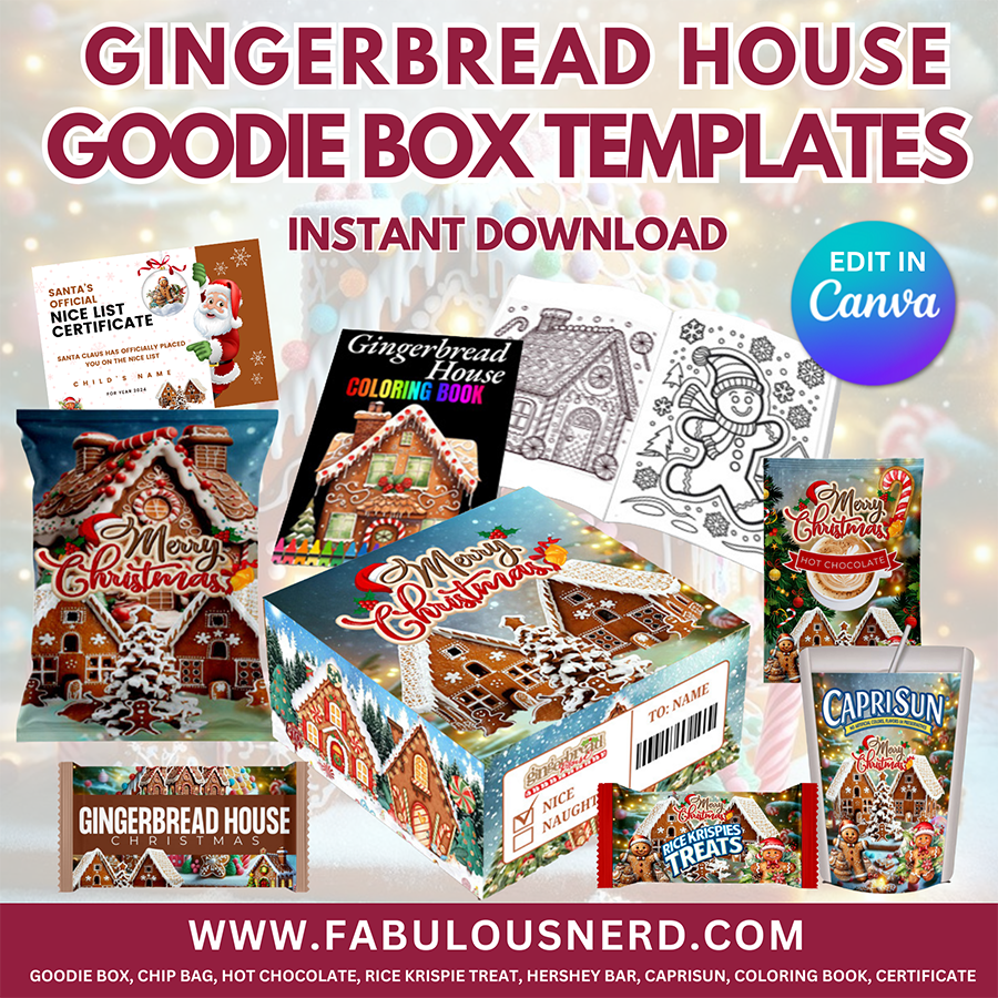 Gingerbread House Goodie Box Labels - Digital Files Only