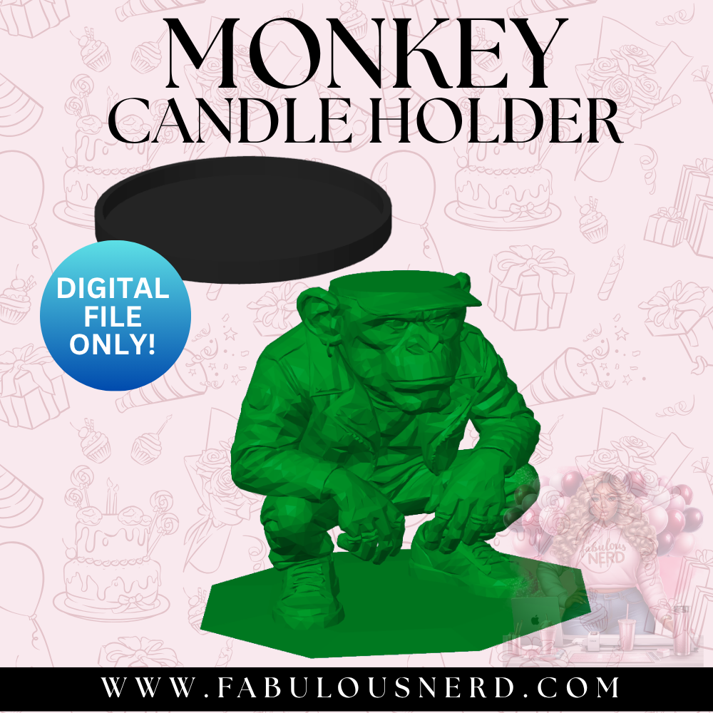 Monkey Candle Holder (Digital File Only)
