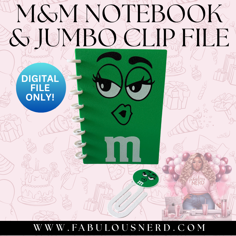 M&M Notebook & Jumbo Clip Set - Green (Digital File Only)
