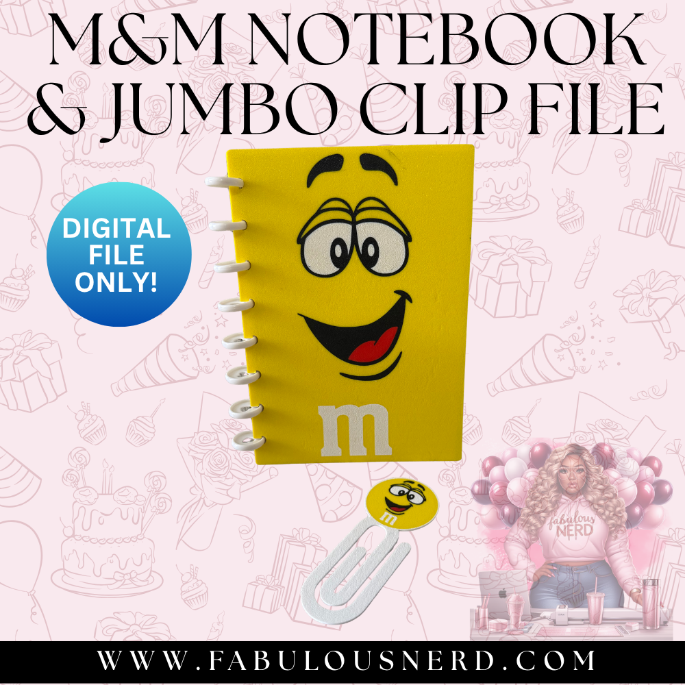 M&M Notebook & Jumbo Clip Set - Yellow (Digital File Only)