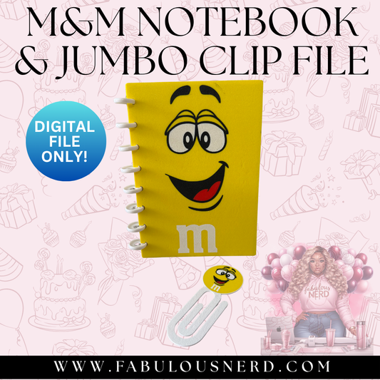 M&M Notebook & Jumbo Clip Set - Yellow (Digital File Only)
