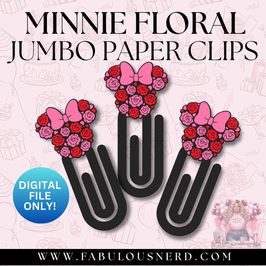 Minnie Floral Jumbo Clips (Digital File Only)