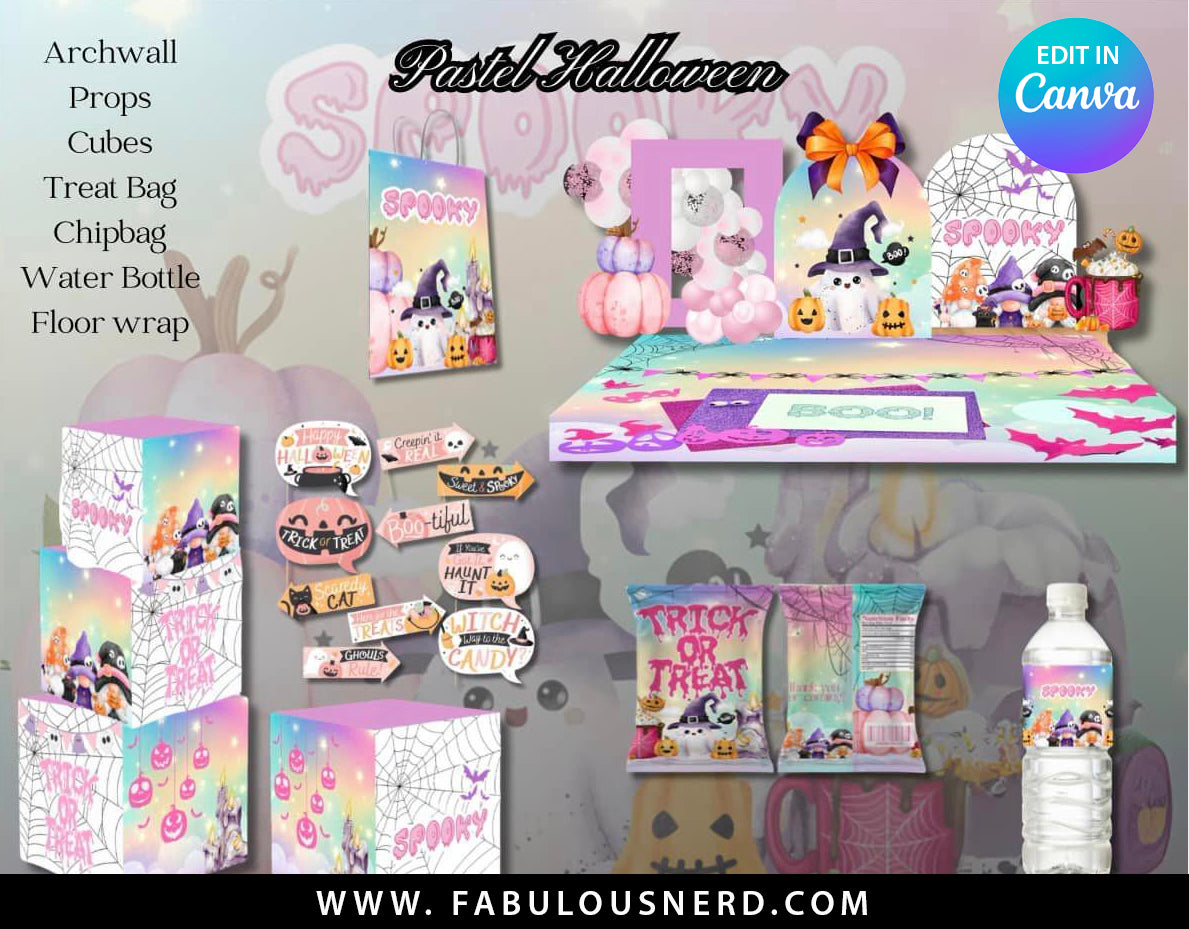 Pastel Halloween Room Transformation Bundle, Party Decor Bundle