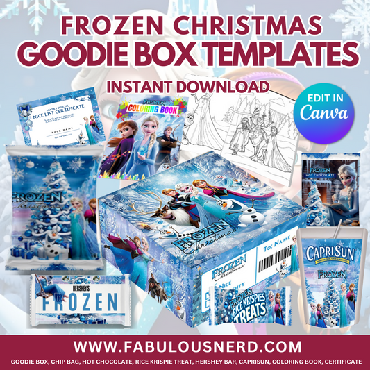 Frozen Christmas Goodie Box Labels - Digital Files Only