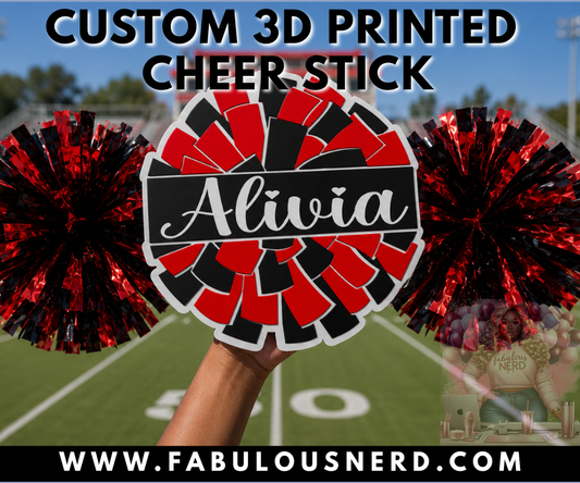 Custom 3D Pom Pom Cheer Stick with Pom Poms