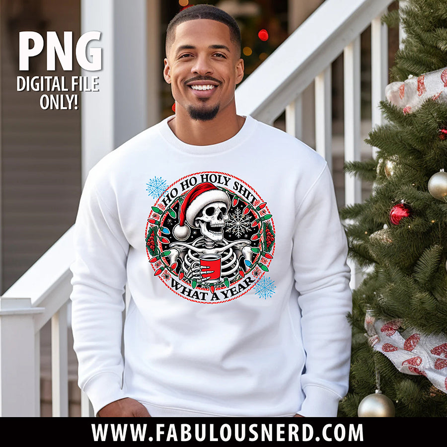 Christmas Santa Skeleton Design - Male (PNG Only)