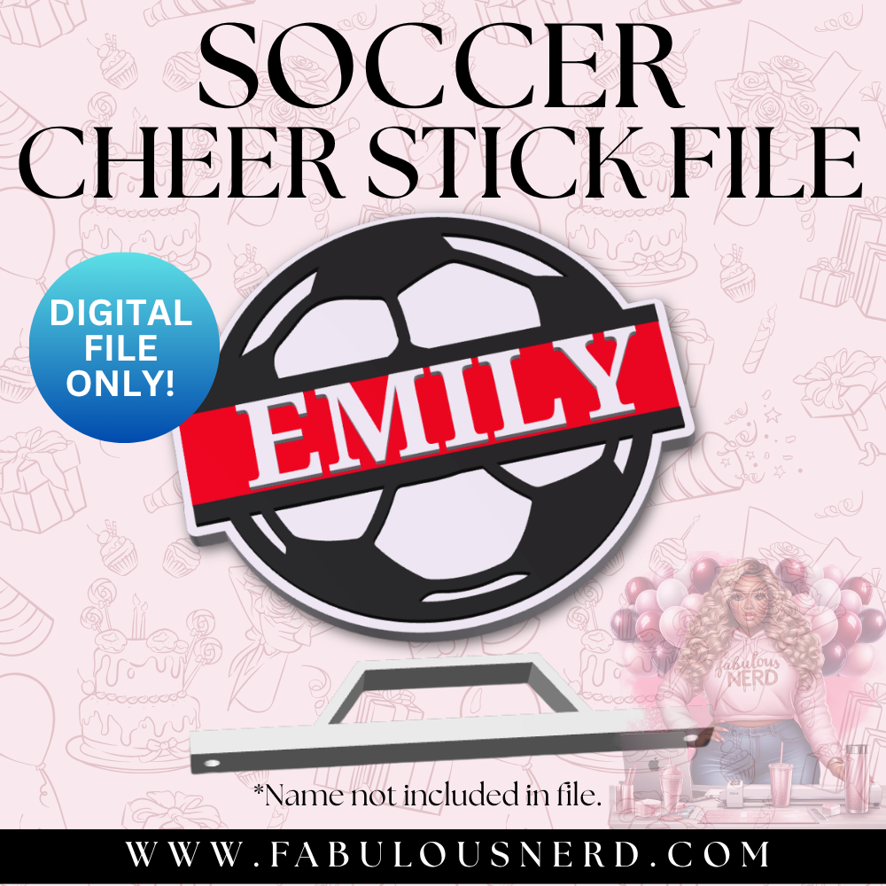 Soccer Cheer Stick with Handle (Digital File Only)