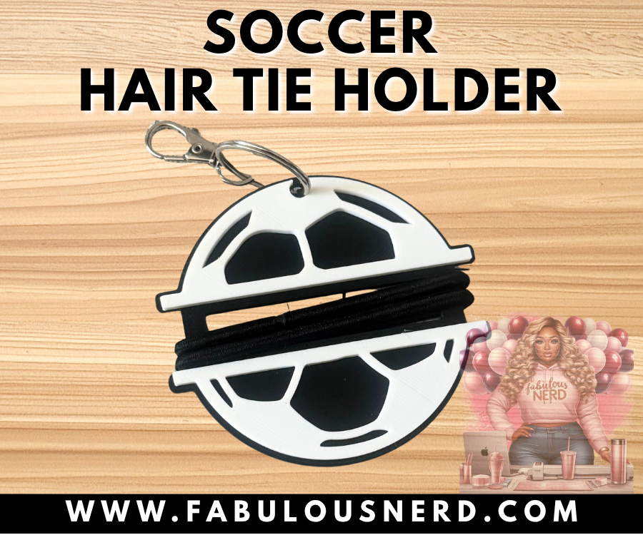 Soccer Bow Hair Tie Holder (3D Printed)