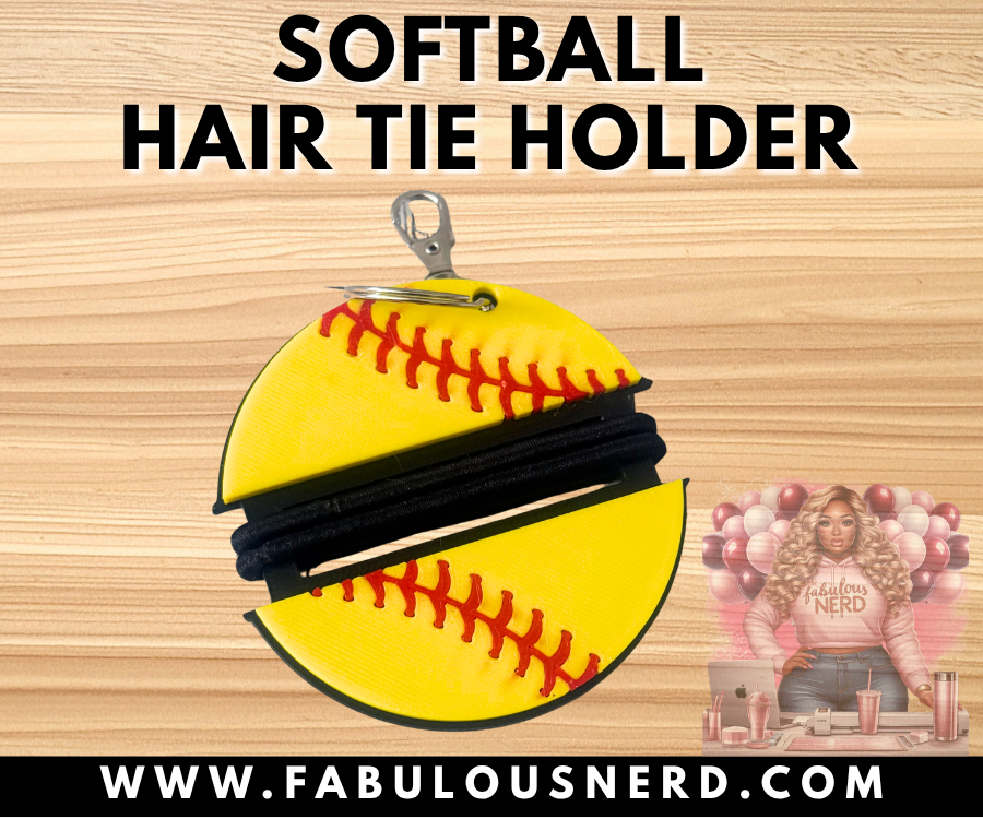 Softball Hair Tie Holder (3D Printed)