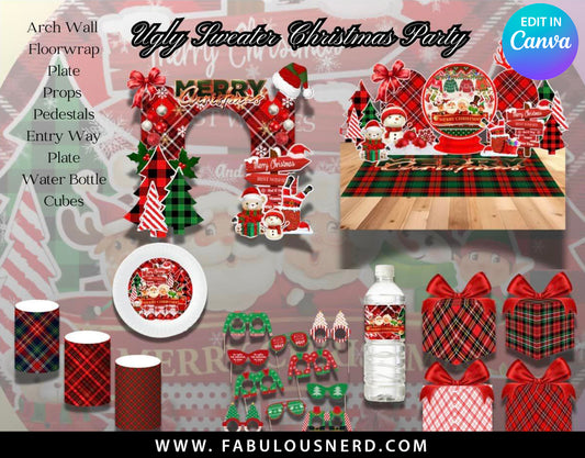 Ugly Sweater Christmas Room Transformation Bundle, Party Decor Bundle